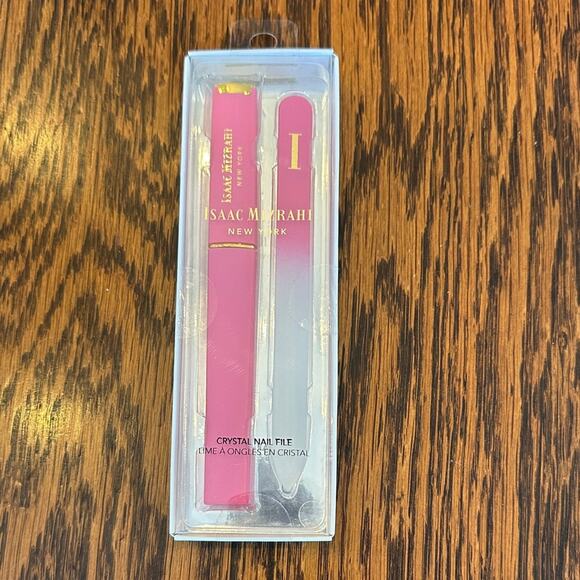 Isaac Mizrahi Other - Isaac Mizrahi New York Pink and Clear Crystal Nail File and Case Set